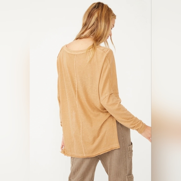 Free People We The Free On My Mind V Neck Shirt Long Sleeve Sz XS Light Earth - Picture 4 of 16